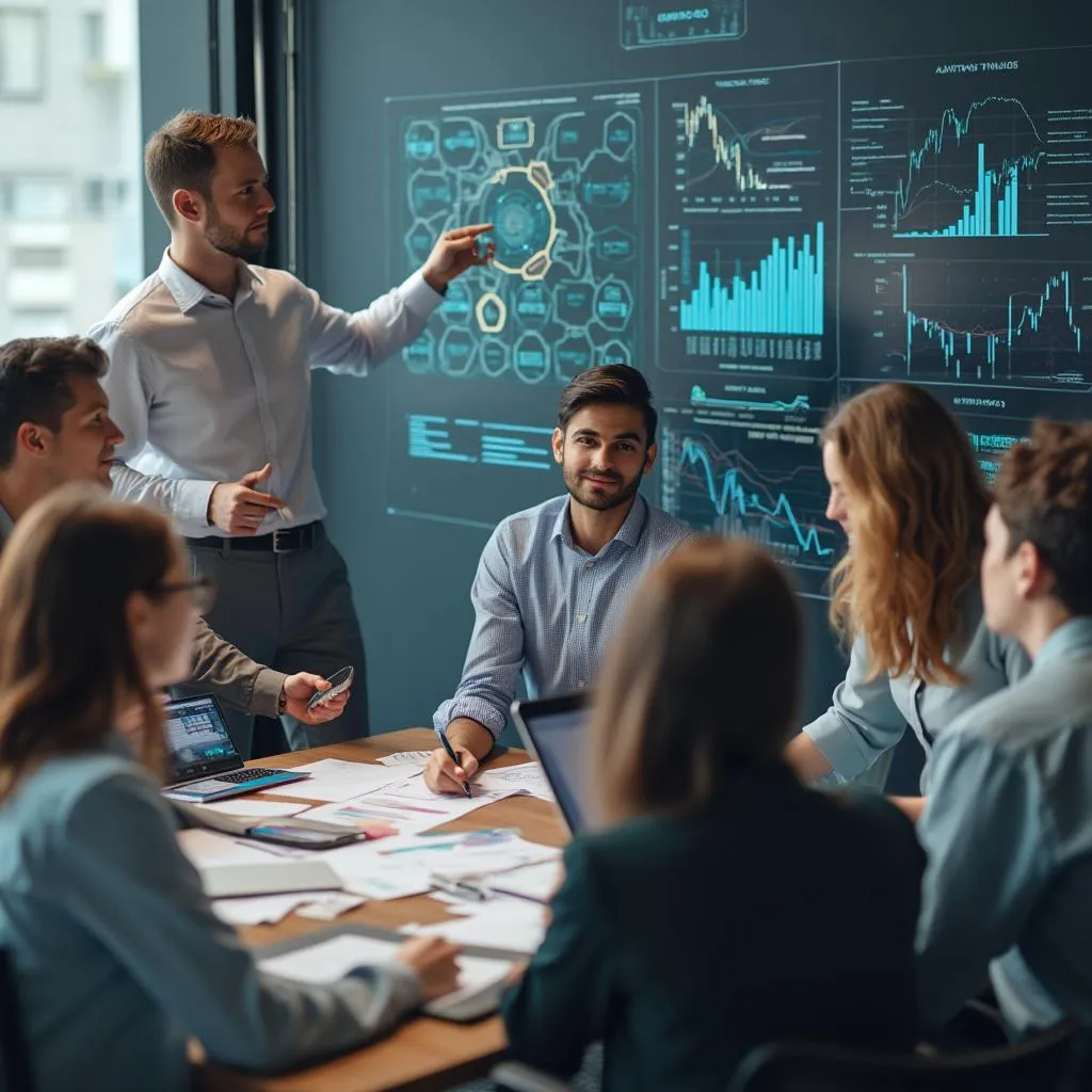 Équipe en brainstorming IA