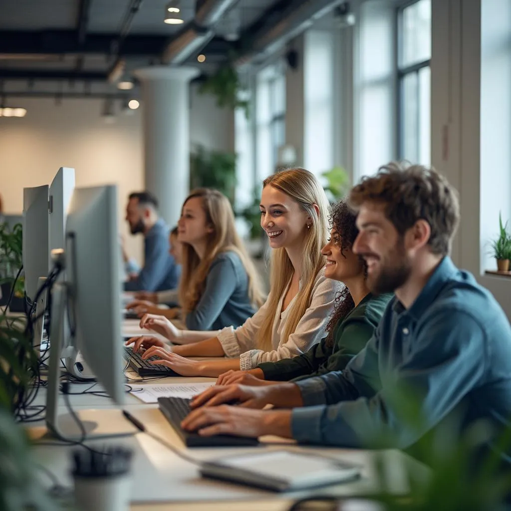 Bureau moderne et collaboratif